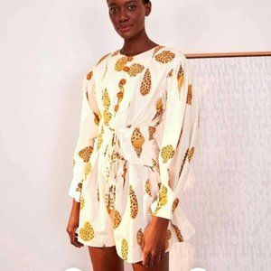 Farm Rio Leopard Matelasse Romper NWT